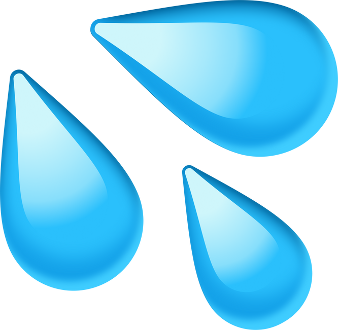 Sweat Droplets Emoji, Water Drop Illustration